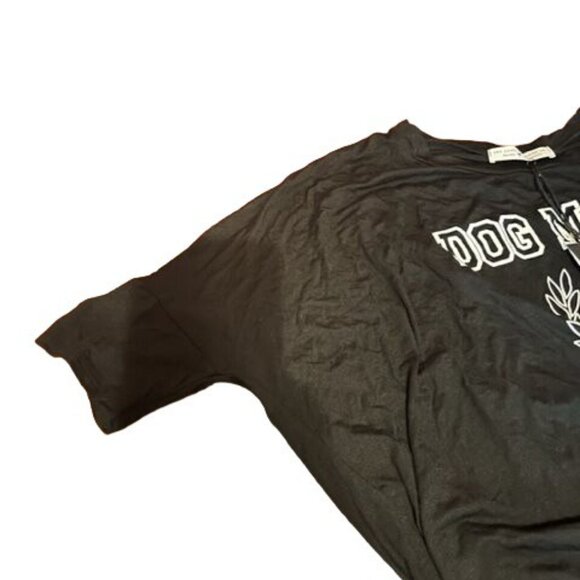 Dog Mama Womens Black Graphic Tee relaxed fit dog lovers comfort and style OS - Picture 4 of 10